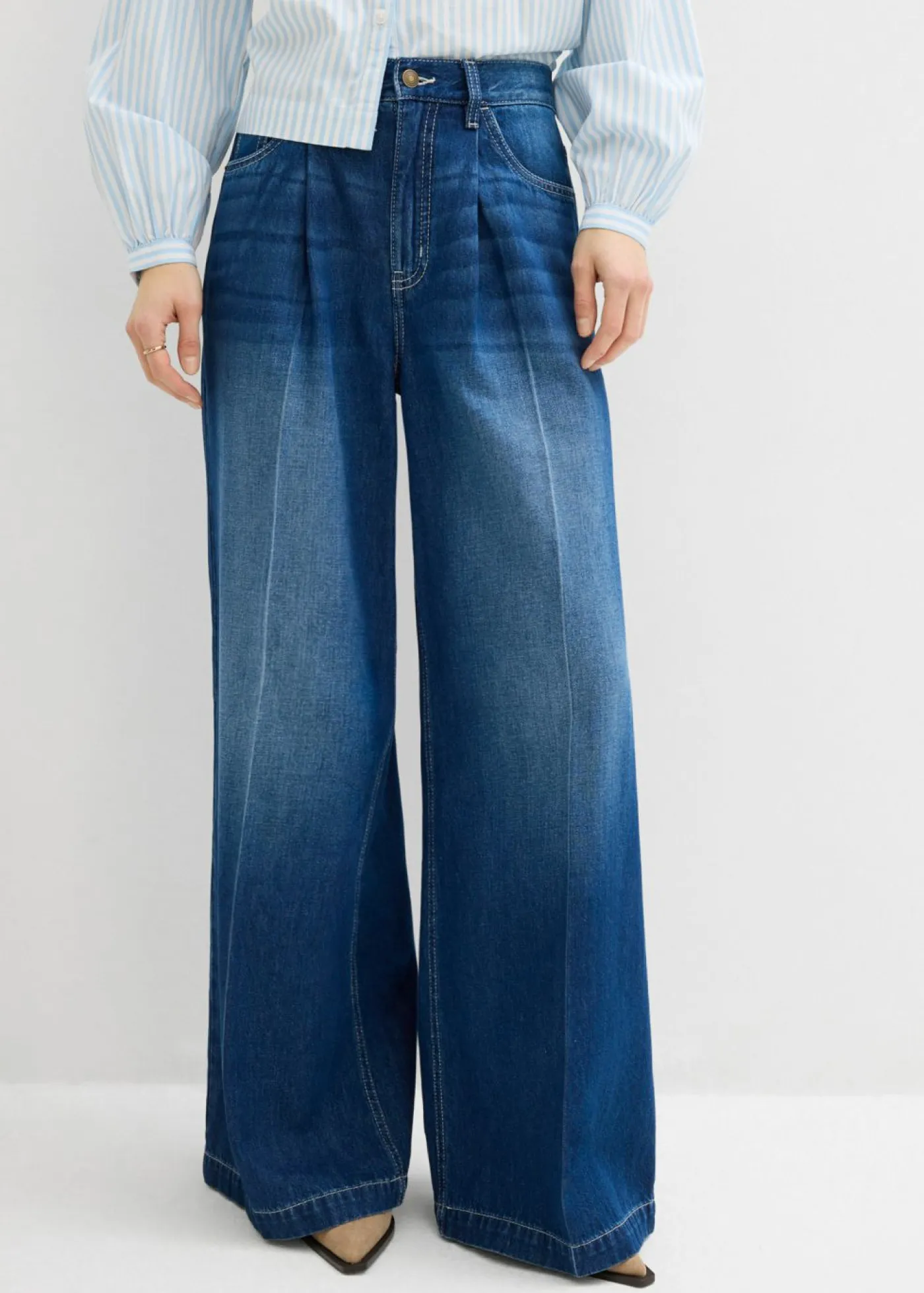 Hot Vaqueros palazzo, super wide, de algodón Mujer Vaqueros