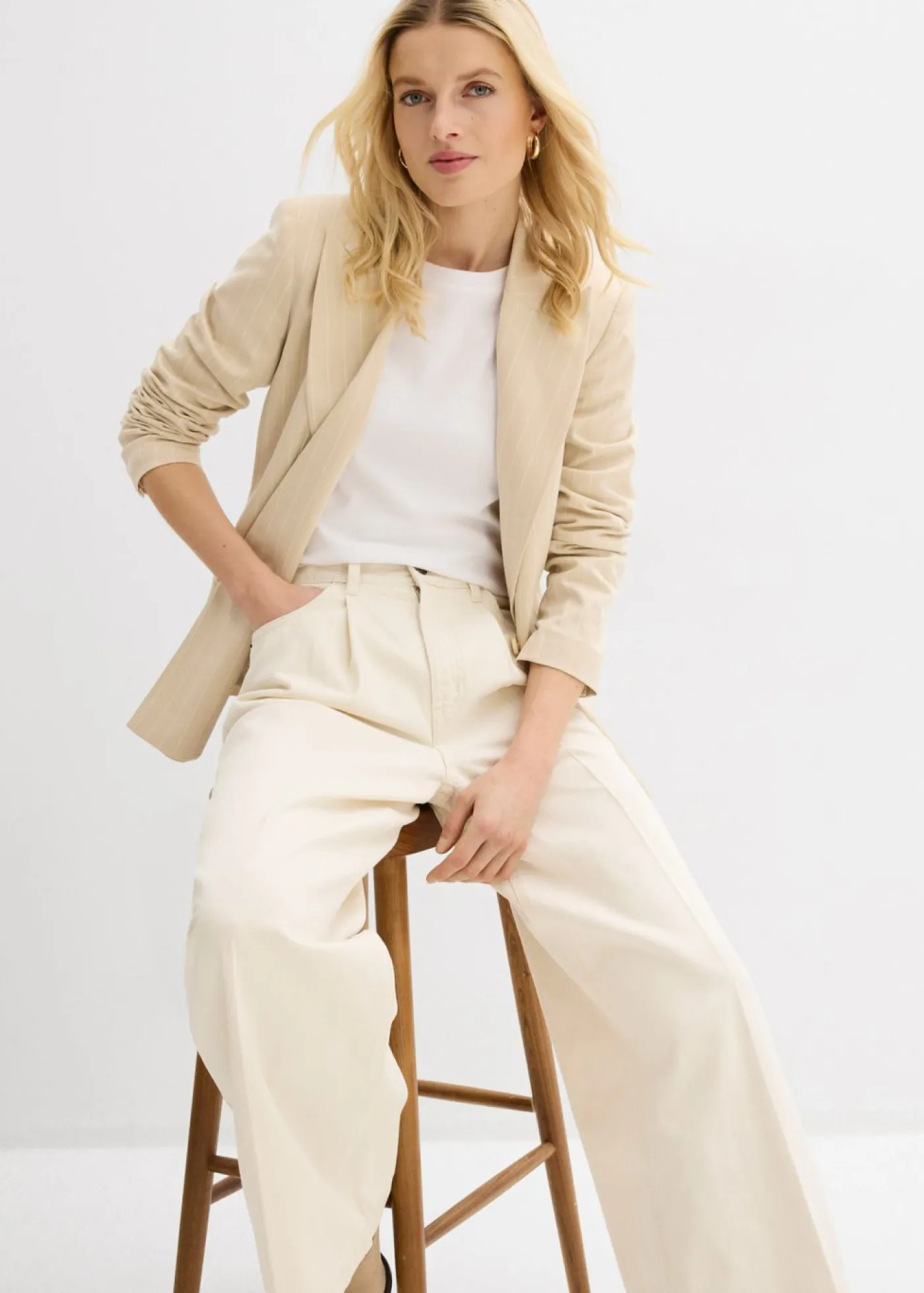 Outlet Vaqueros palazzo, super wide, de algodón Mujer Vaqueros|Tallas Pequeñas