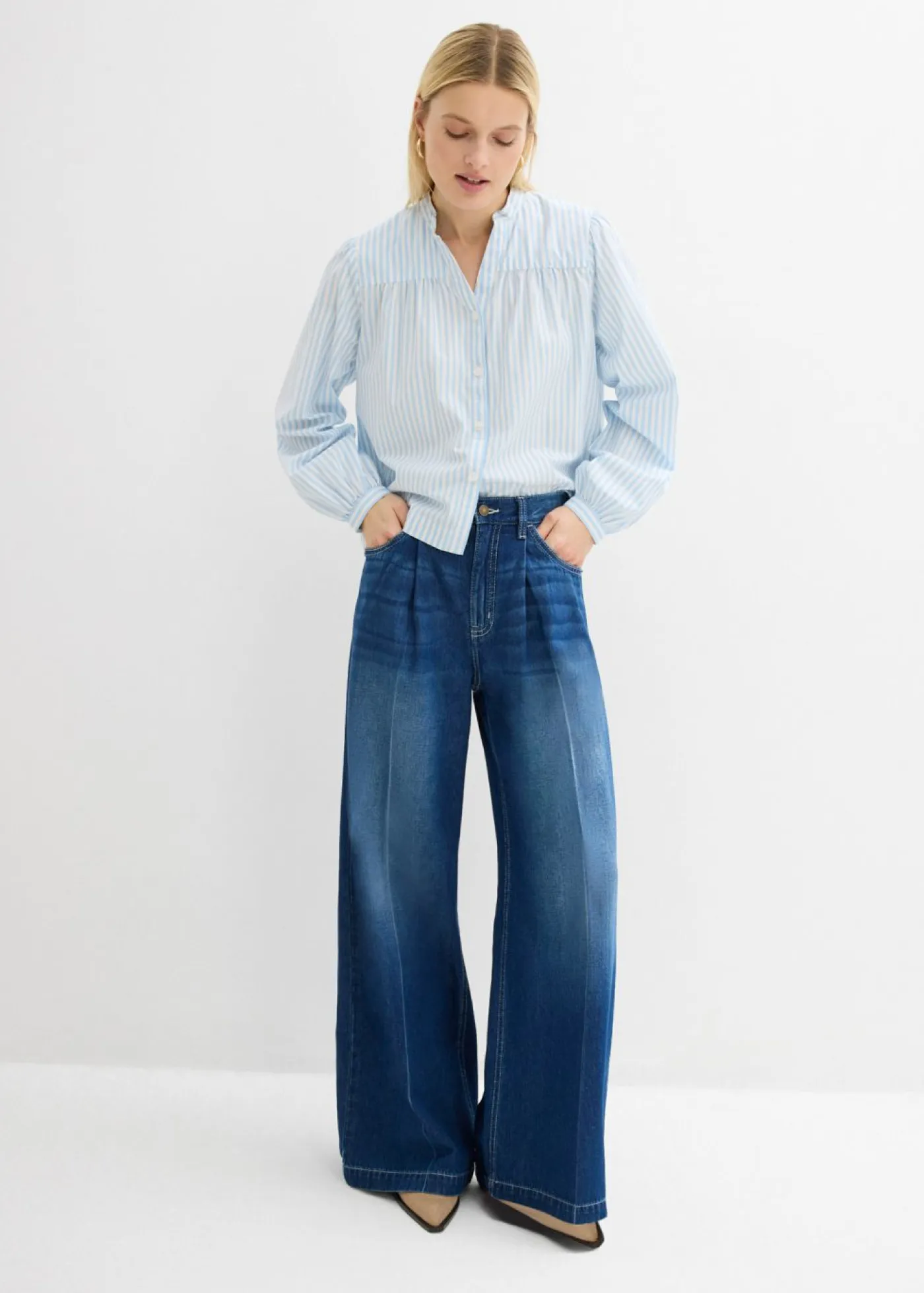New Vaqueros palazzo, super wide, de algodón Mujer Tallas Pequeñas|Novedades