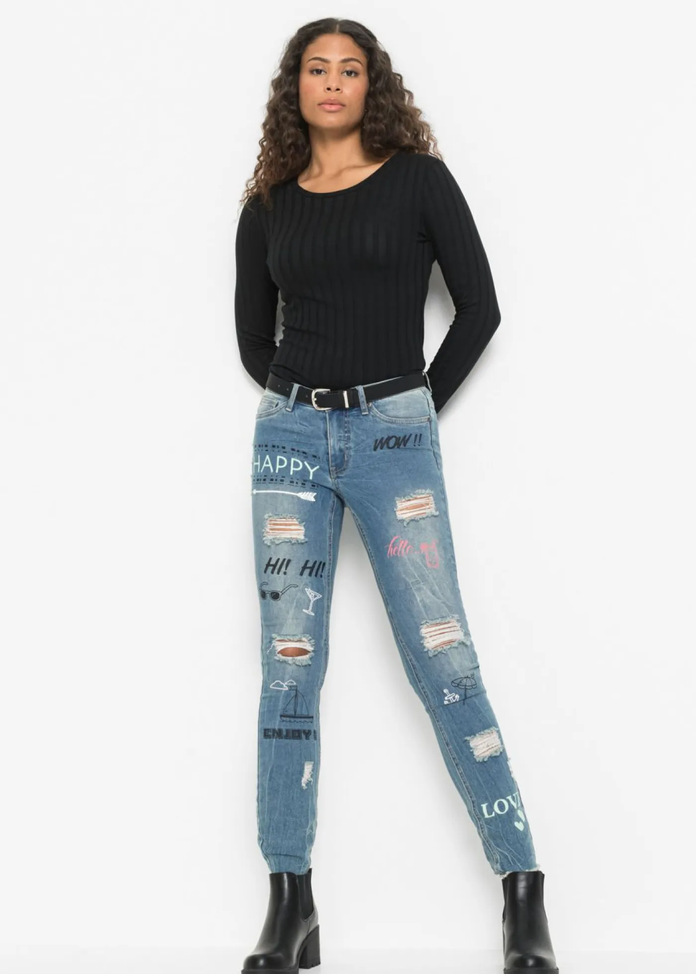 Clearance Vaqueros pitillo de talle medio Mujer Vaqueros