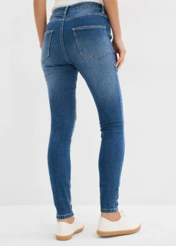 Online Vaqueros pitillo de tiro medio y corte cropped Mujer Vaqueros