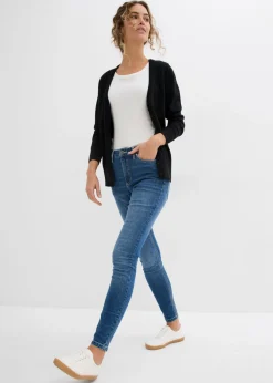 Online Vaqueros pitillo de tiro medio y corte cropped Mujer Vaqueros