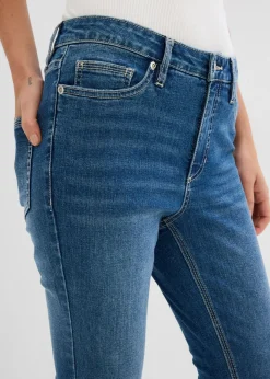 Online Vaqueros pitillo de tiro medio y corte cropped Mujer Vaqueros