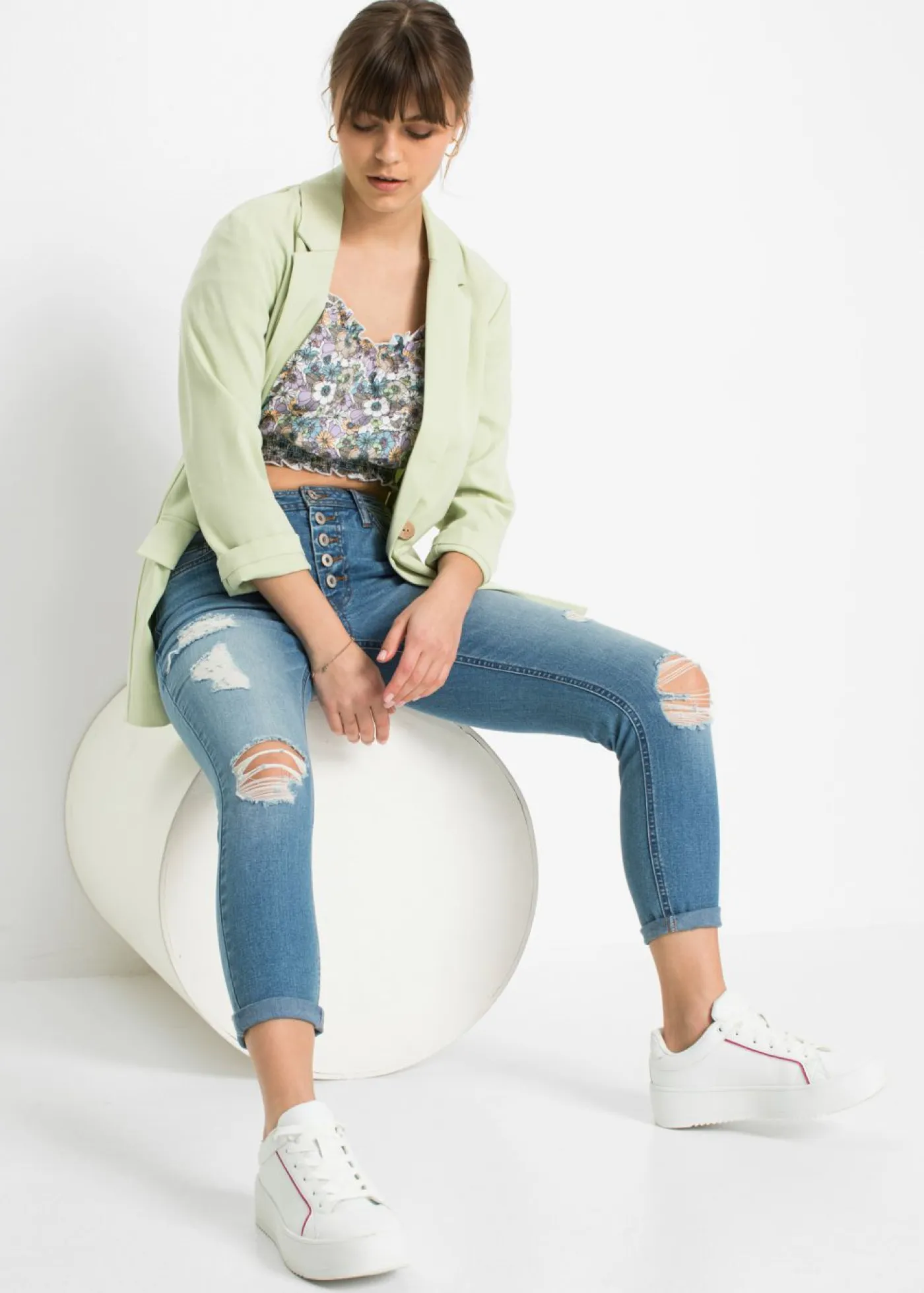Outlet Vaqueros pitillo desgastados Mujer Vaqueros