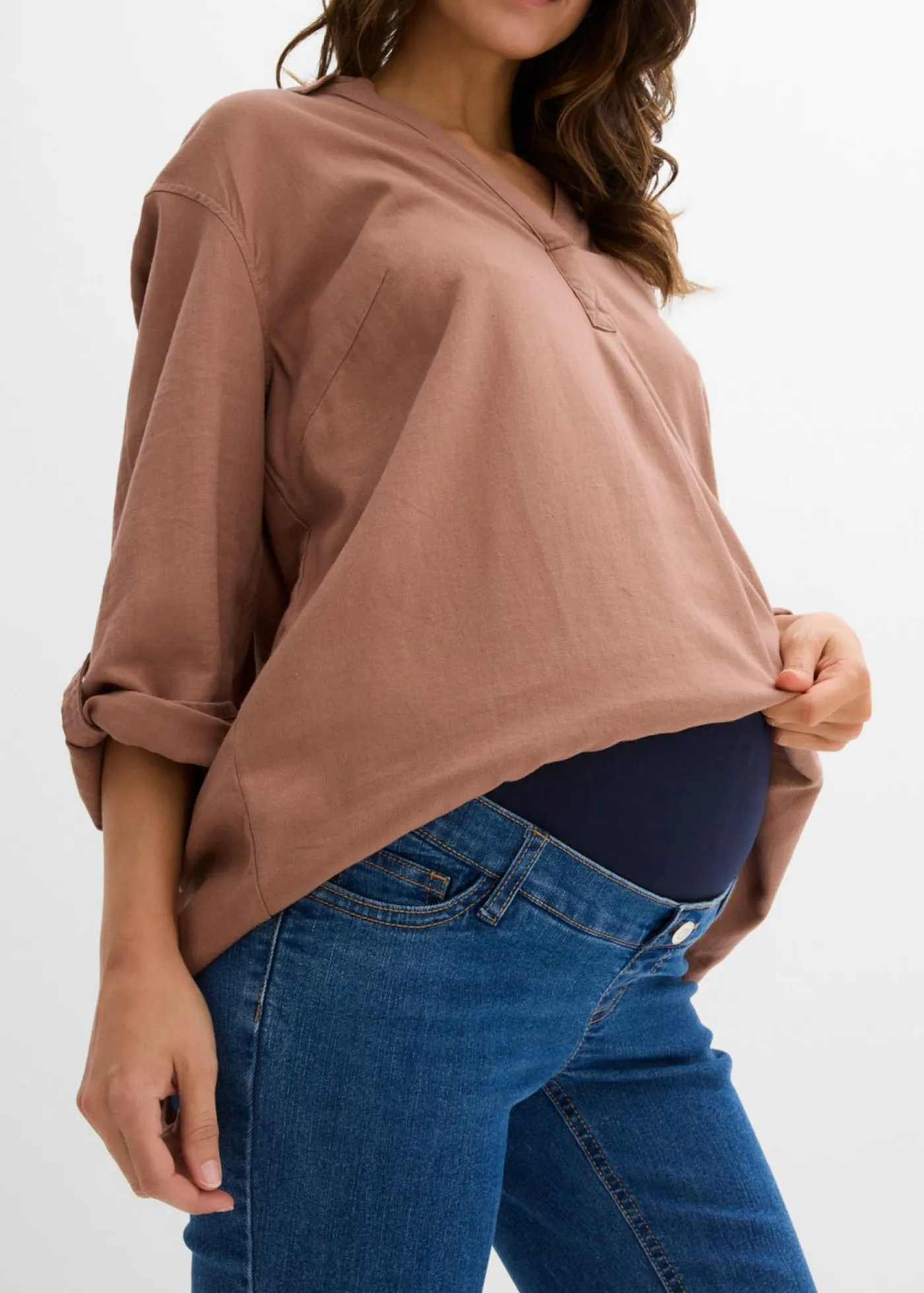 Sale Vaqueros premamá de algodón orgánico con perneras ligeramente acampanadas Mujer Premamá