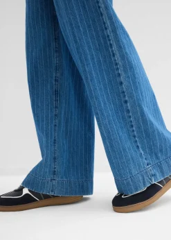 Online Vaqueros pull on, wide leg en algodón Mujer Novedades|Vaqueros