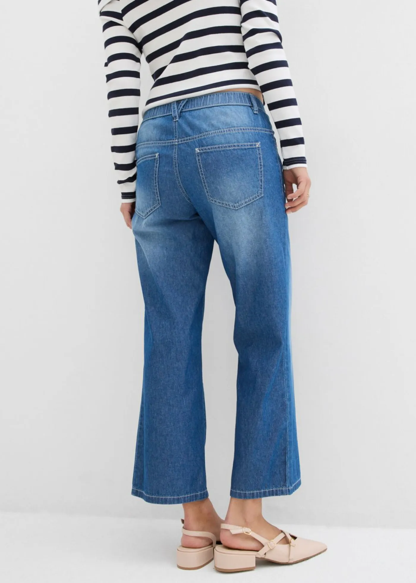 Sale Vaqueros rectos con talle medio, cinturilla cómoda y material elástico Mujer Vaqueros