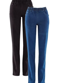 Online Vaqueros rectos de talle medio (2 unidades) Mujer Pantalones