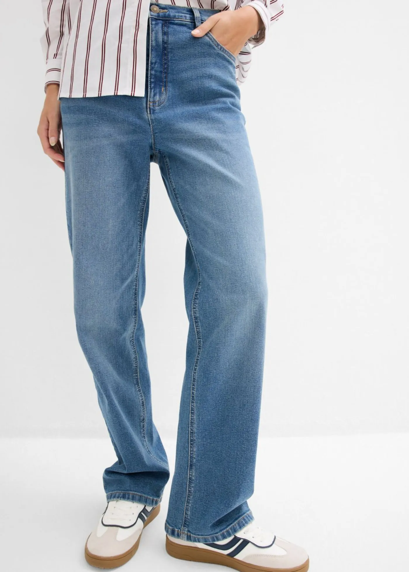 Discount Vaqueros rectos holgados de talle alto Mujer Vaqueros