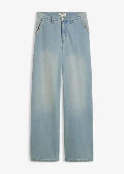 Hot Vaqueros rectos holgados de talle alto Mujer Vaqueros|Novedades