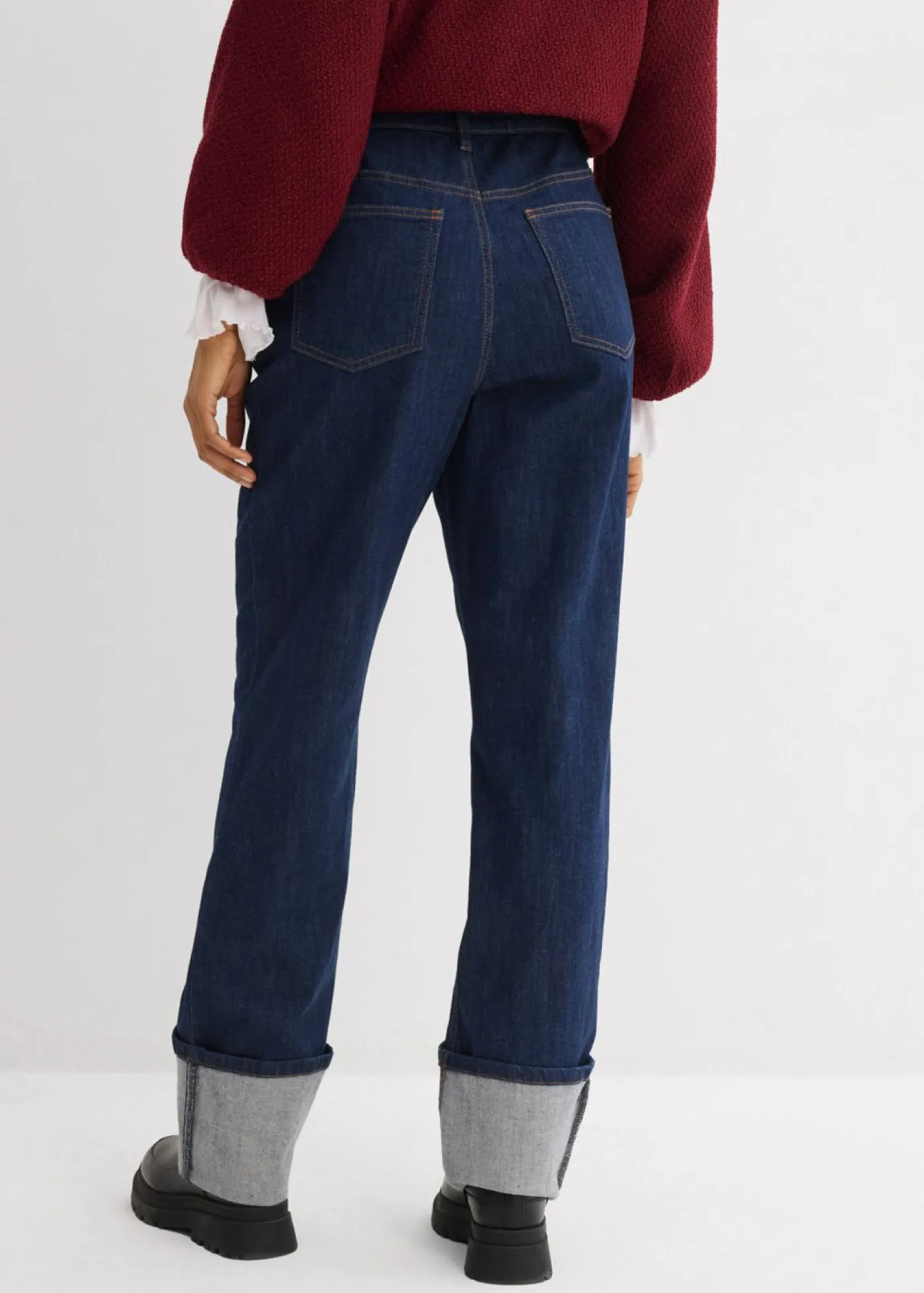 Outlet Vaqueros rectos holgados de talle alto Mujer Vaqueros