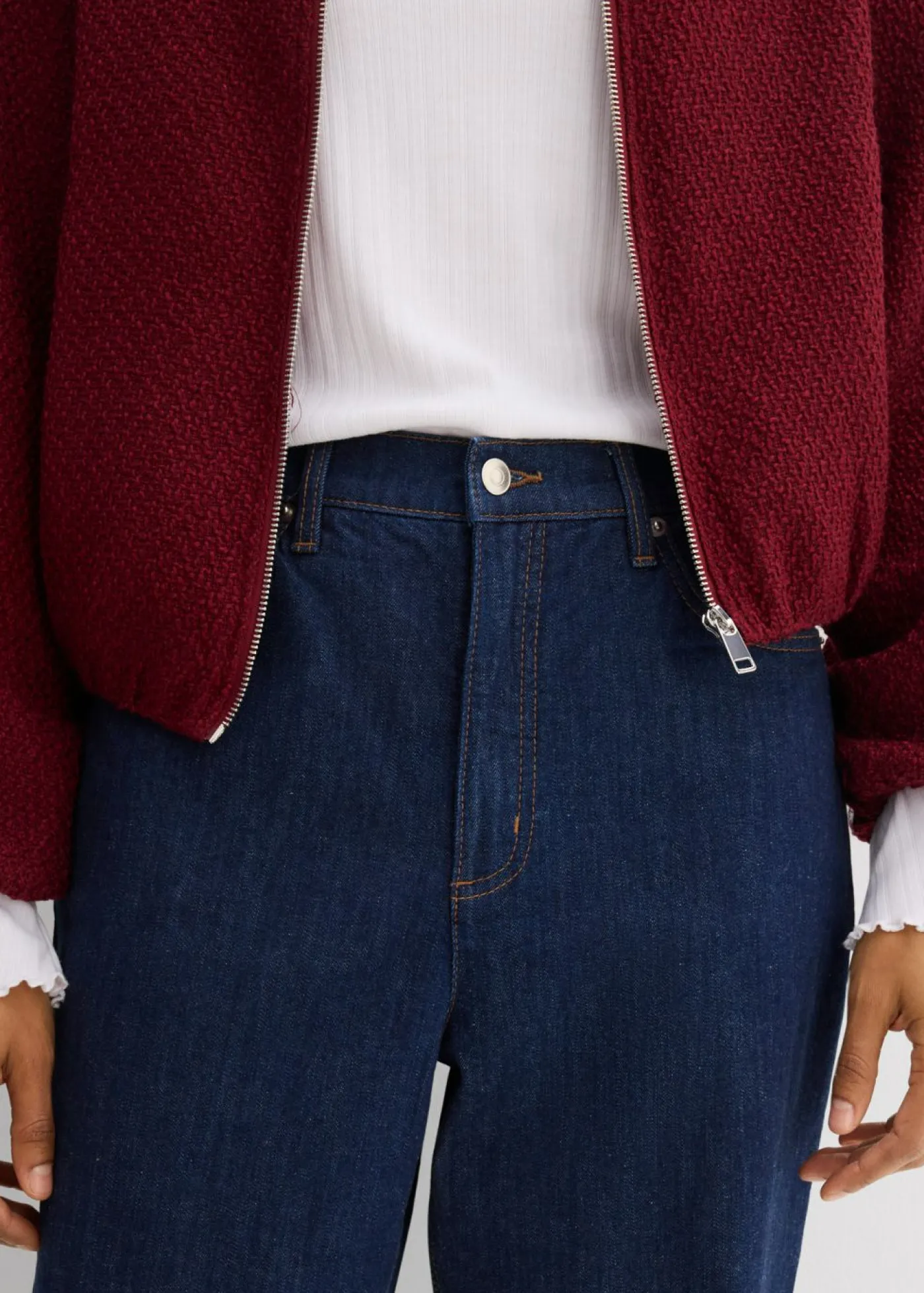 Outlet Vaqueros rectos holgados de talle alto Mujer Vaqueros