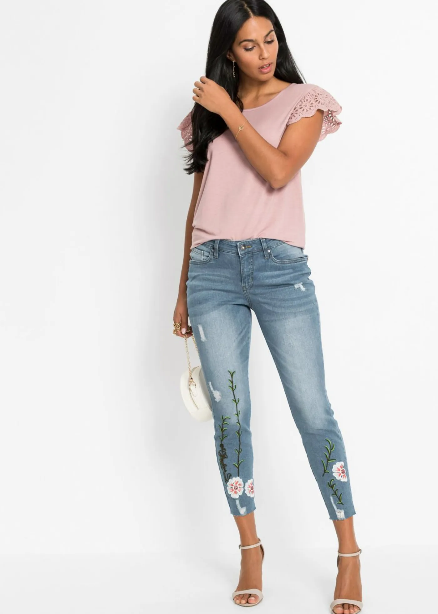 Outlet Vaqueros skinny, mid waist, elásticos Mujer Vaqueros
