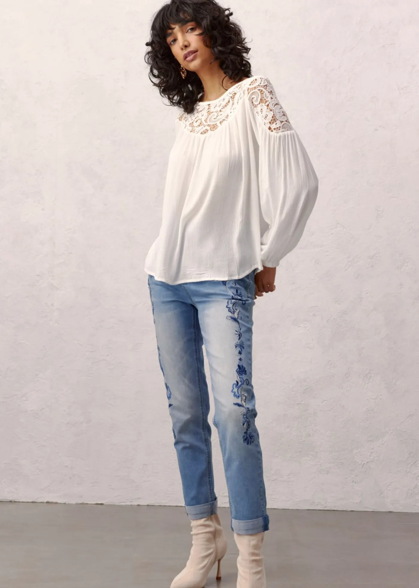 Discount Vaqueros slim fit, mid waist, cropped Mujer Vaqueros