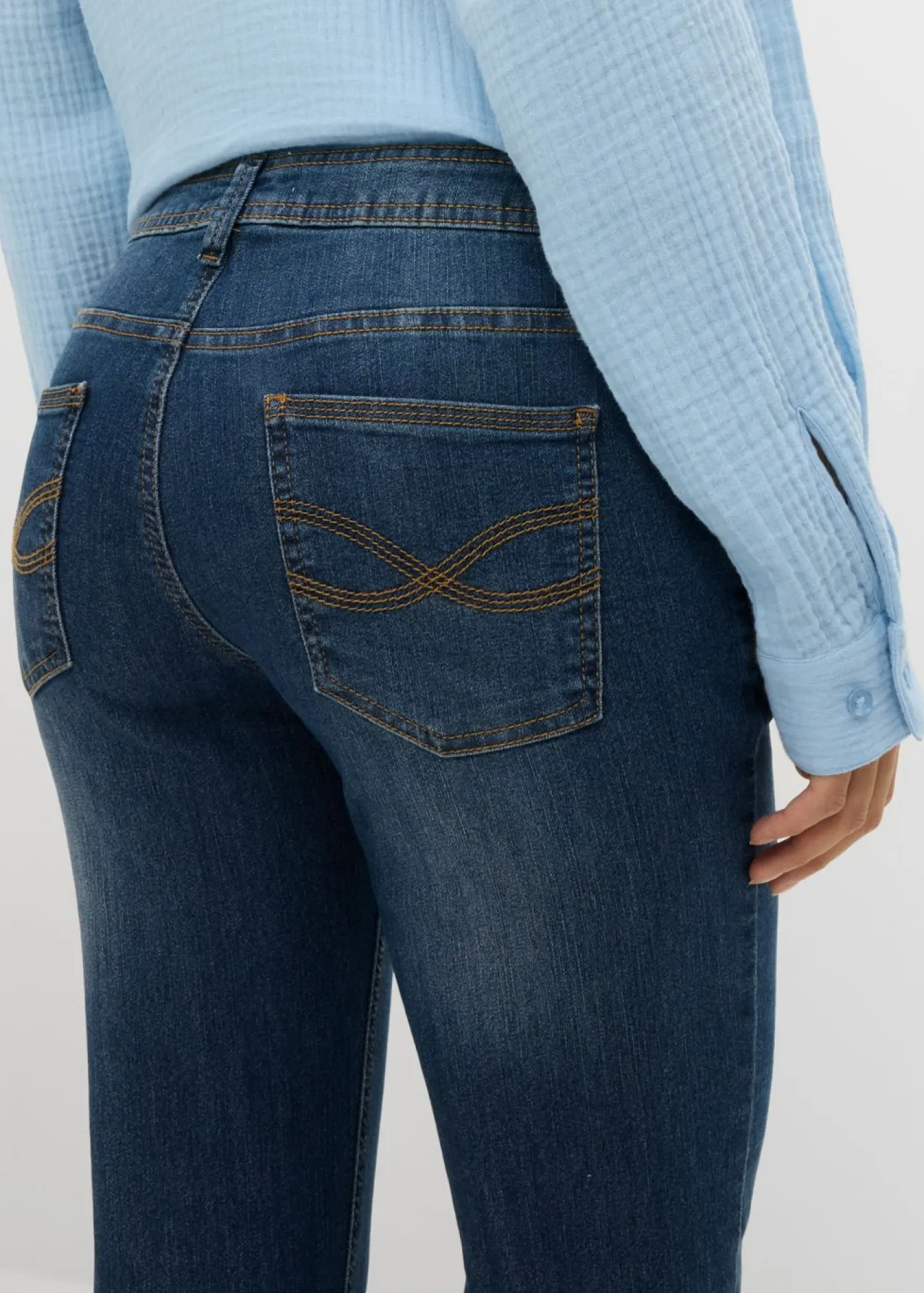 Discount Vaqueros slim fit, talle medio, cropped Mujer Vaqueros