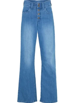 Discount Vaqueros straight, high waist, elásticos Mujer Vaqueros|Novedades