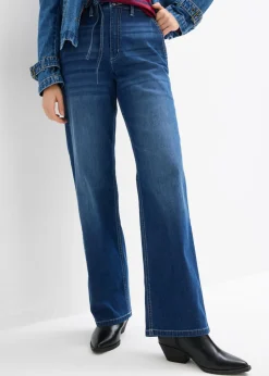 Outlet Vaqueros straight, loose fit, high waist, con cintura cómoda Mujer Vaqueros