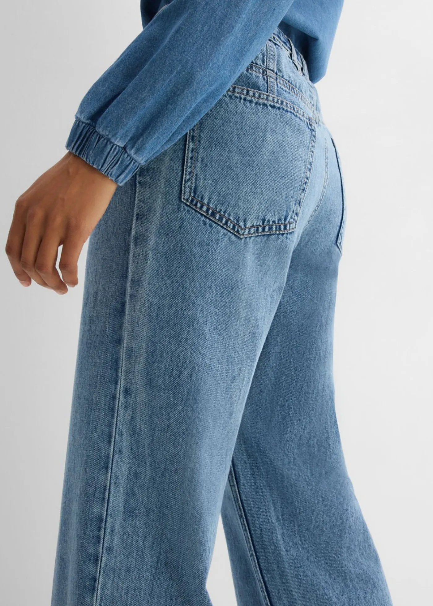 Hot Vaqueros straight, loose, mid waist, de algodón Mujer Tallas Pequeñas