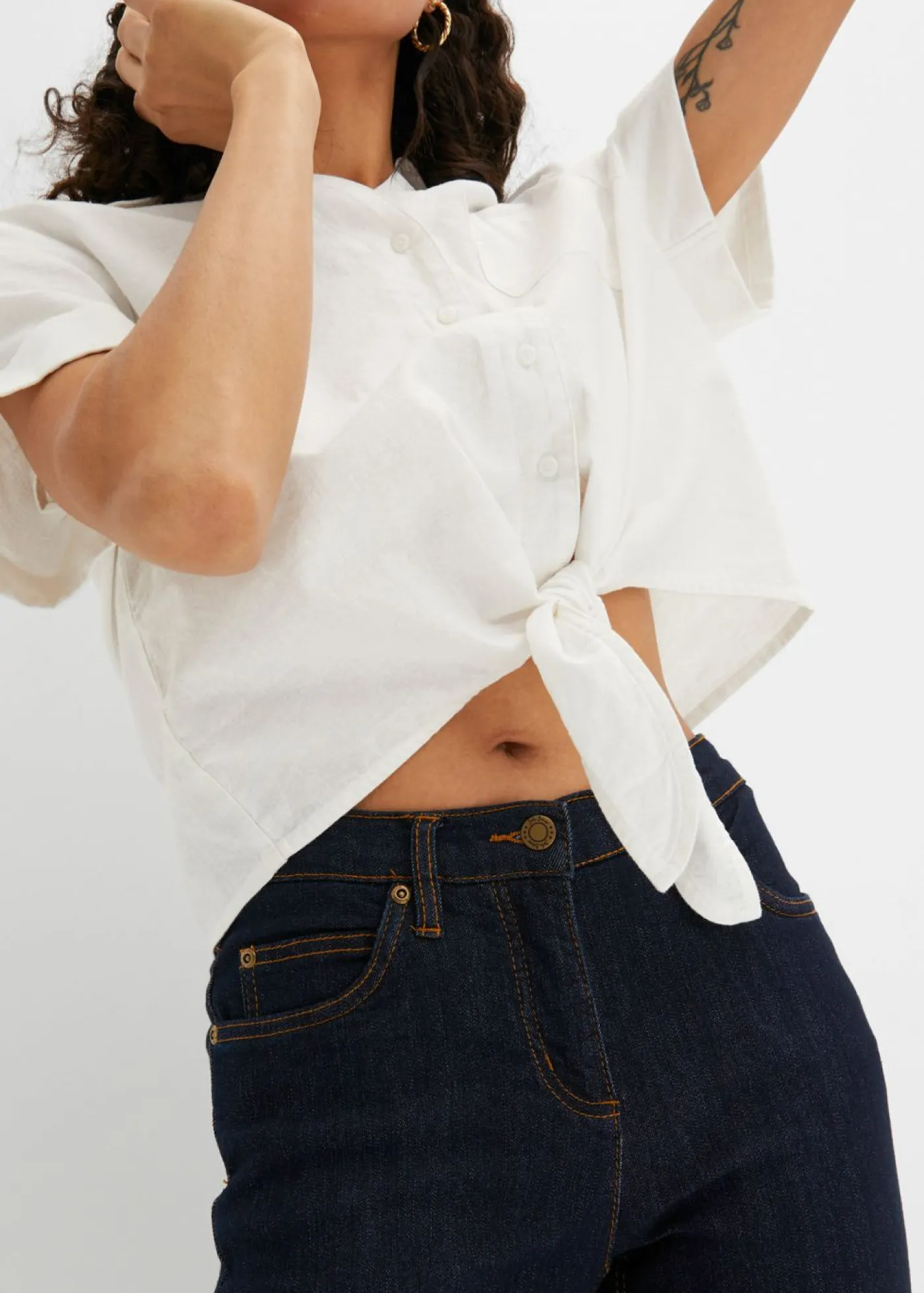 Best Vaqueros straight, mid waist, elásticos Mujer Tallas Pequeñas