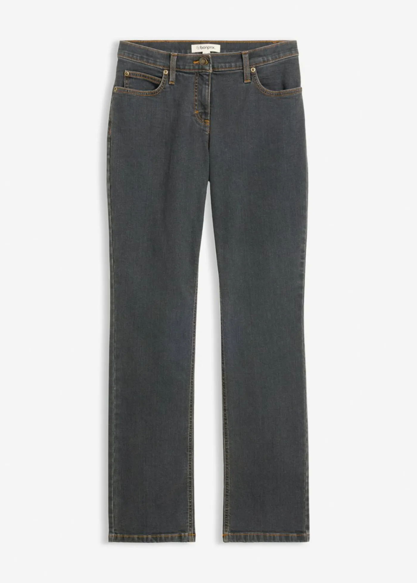 Vaqueros straight, mid waist, elásticos Mujer Tallas Pequeñas|Vaqueros