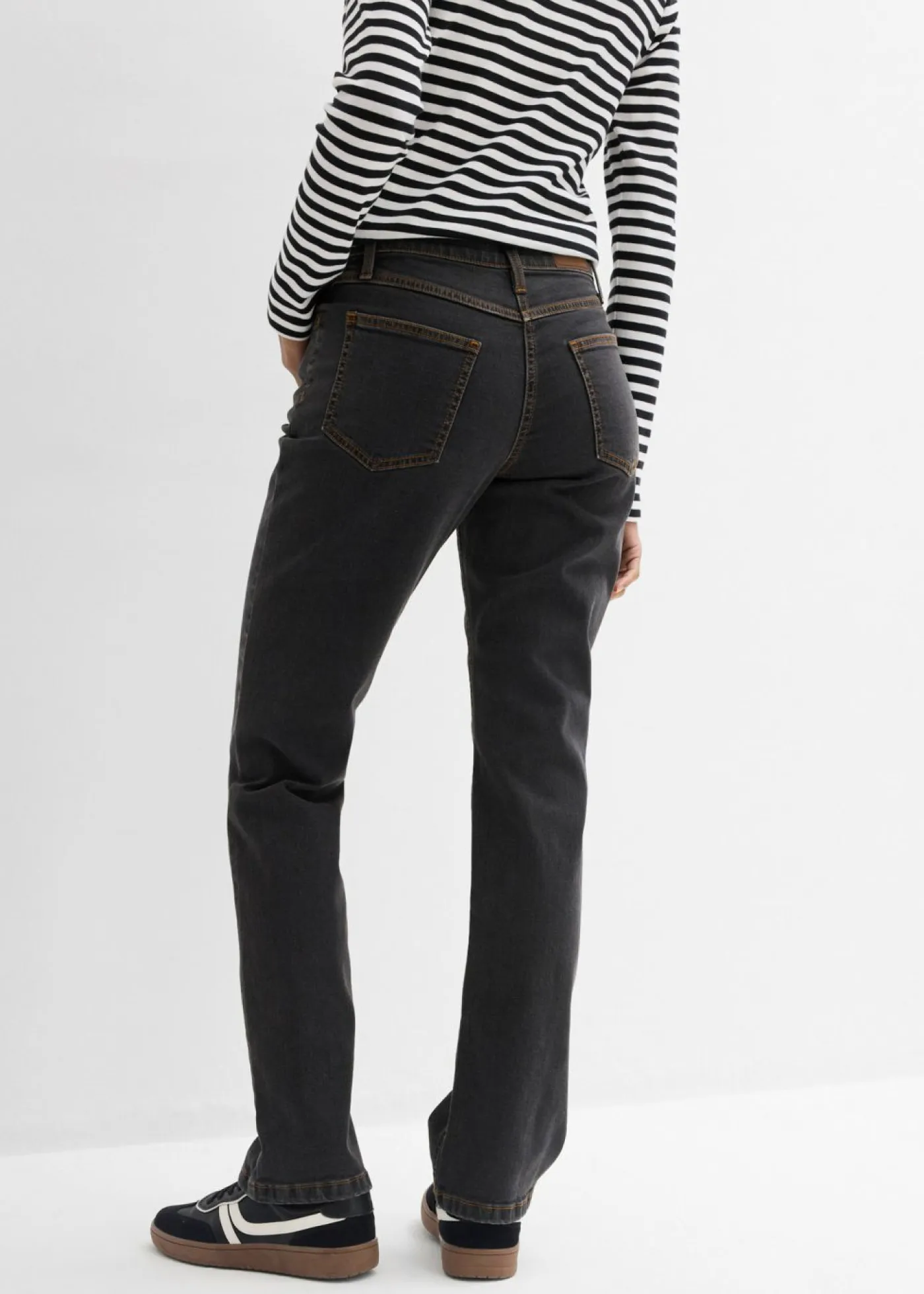 Vaqueros straight, mid waist, elásticos Mujer Tallas Pequeñas|Vaqueros