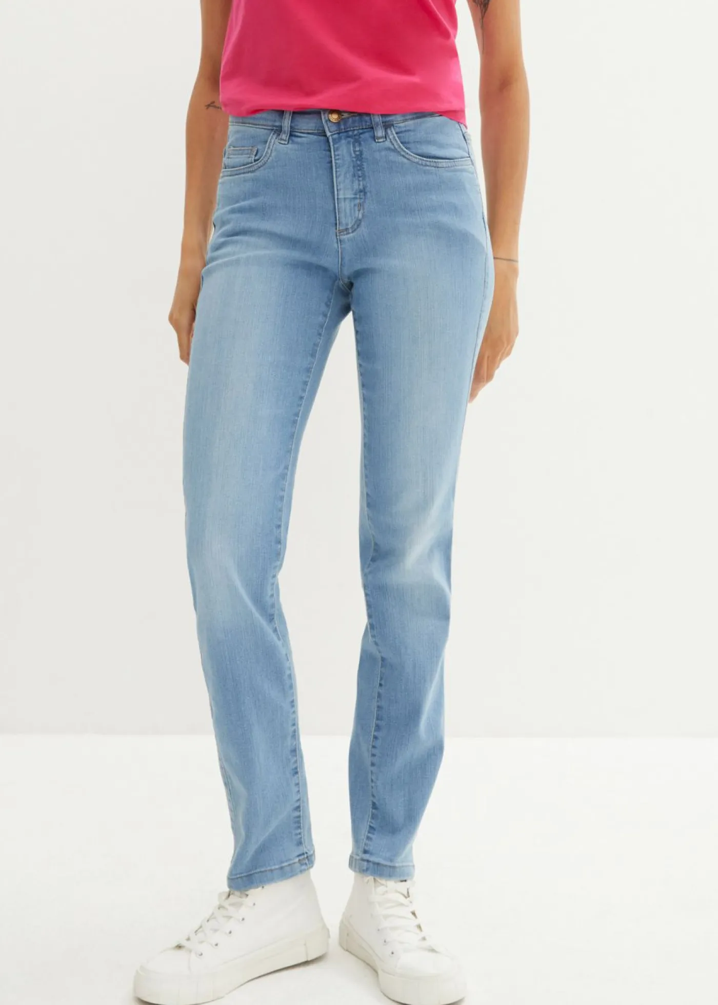 Best Vaqueros straight, mid waist, elásticos Mujer Vaqueros|Tallas Pequeñas