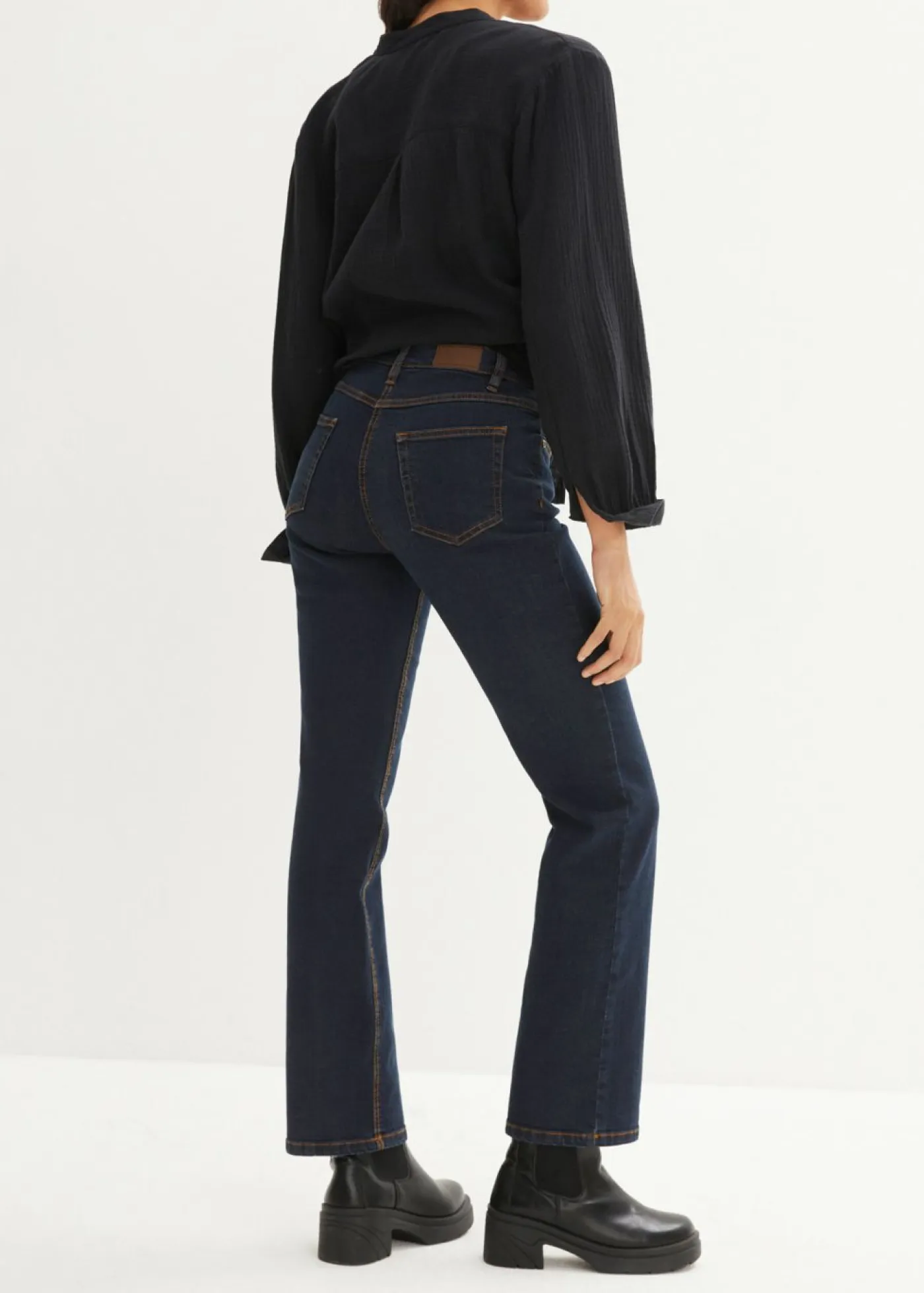 Best Vaqueros straight, mid waist, elásticos Mujer Tallas Pequeñas