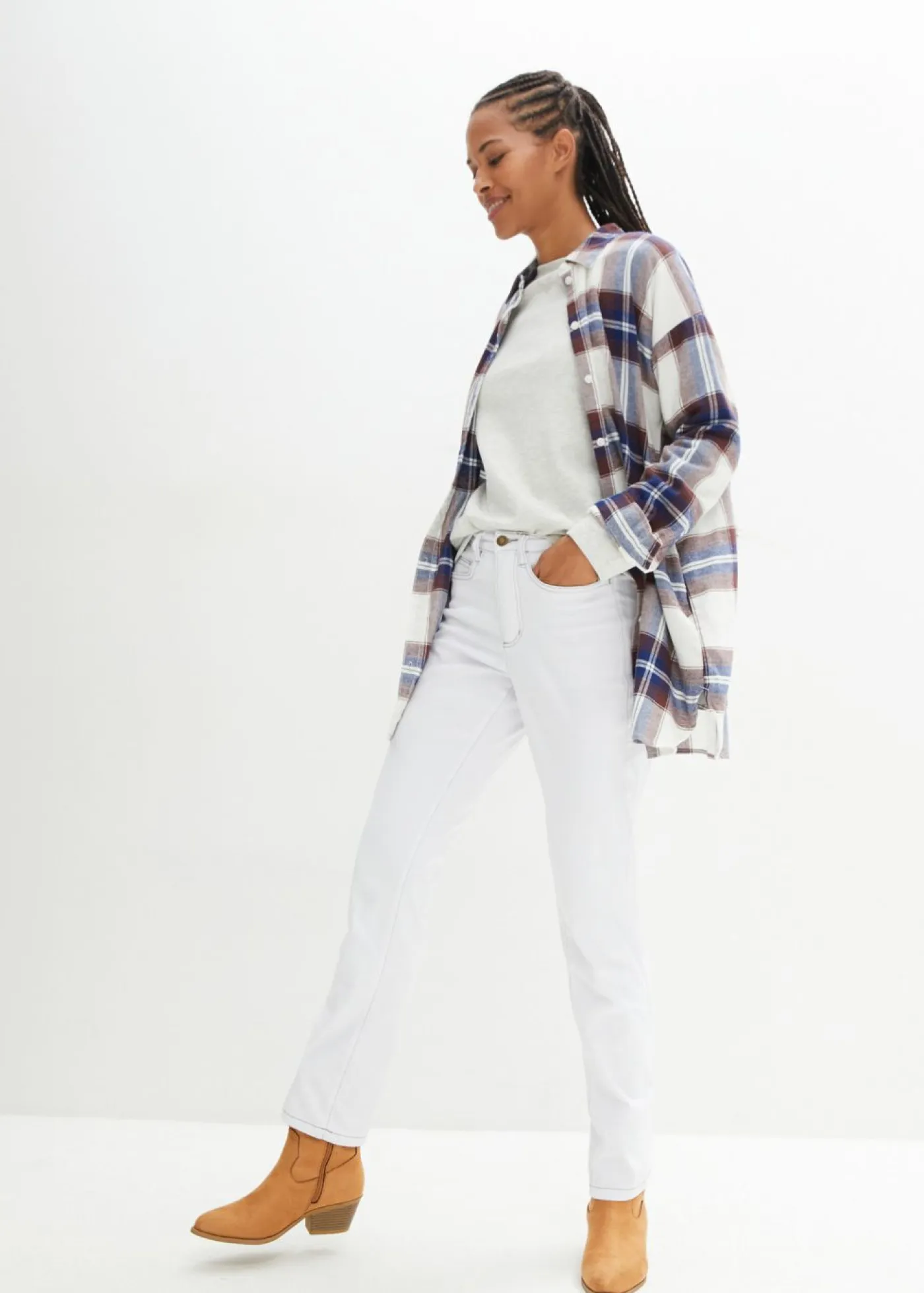 Clearance Vaqueros straight, mid waist, elásticos Mujer Tallas Pequeñas