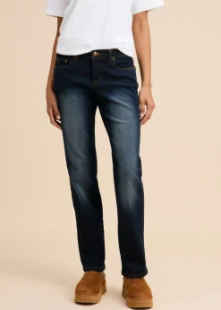 Sale Vaqueros straight, mid waist, elásticos Mujer Tallas Pequeñas|Novedades