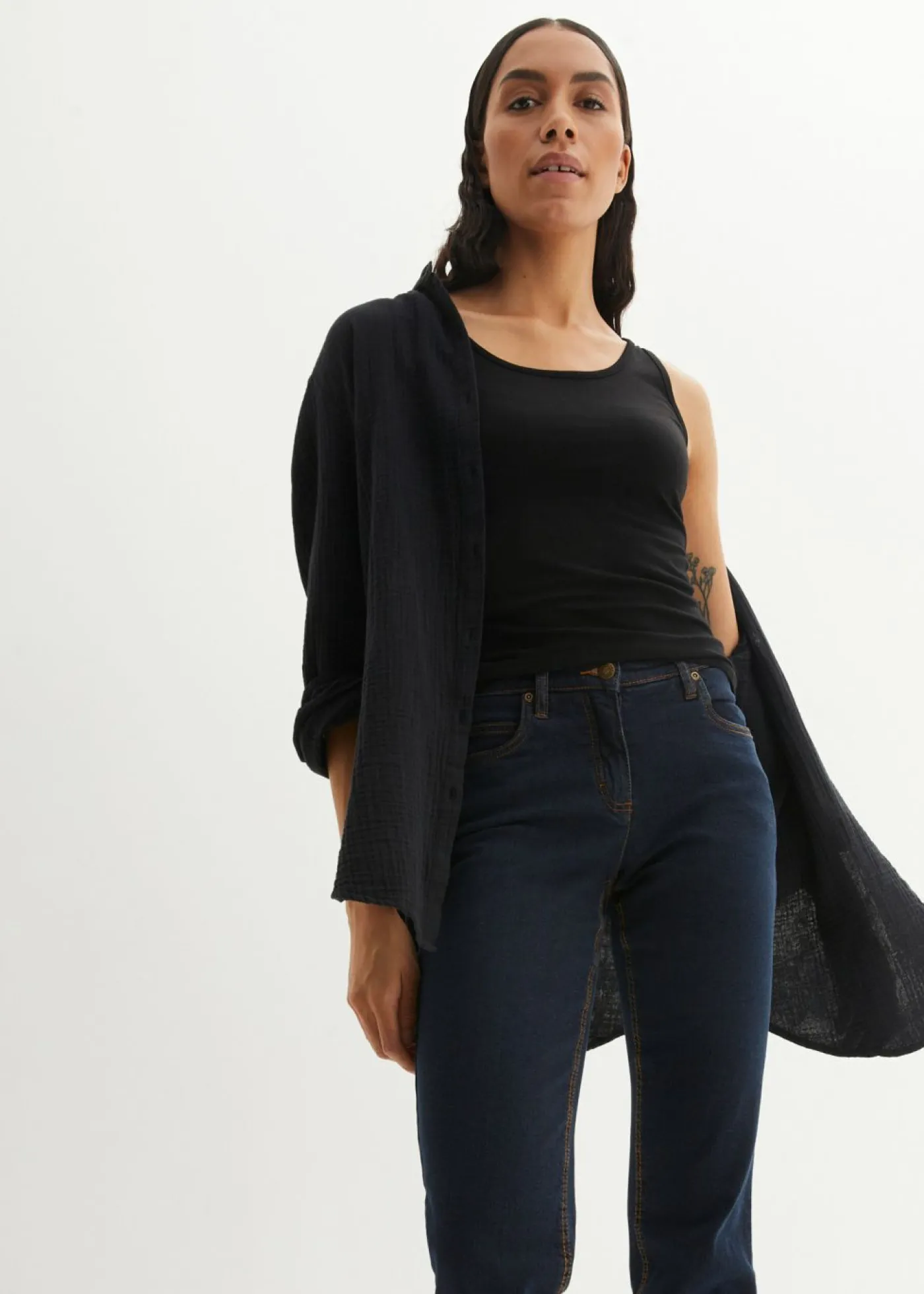 Vaqueros straight, mid waist, elásticos Mujer Vaqueros