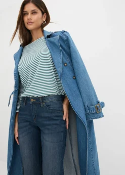 Vaqueros straight, mid waist, elásticos Mujer Tallas Pequeñas|Vaqueros