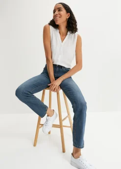 Outlet Vaqueros straight, mid waist, elásticos Mujer Tallas Pequeñas