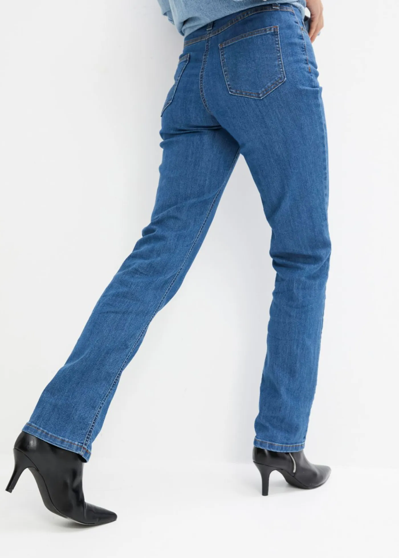 Online Vaqueros straight, mid waist, elásticos Mujer Vaqueros|Novedades