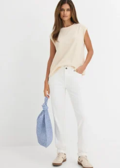 Outlet Vaqueros straight, mid waist, elásticos Mujer Tallas Pequeñas|Vaqueros