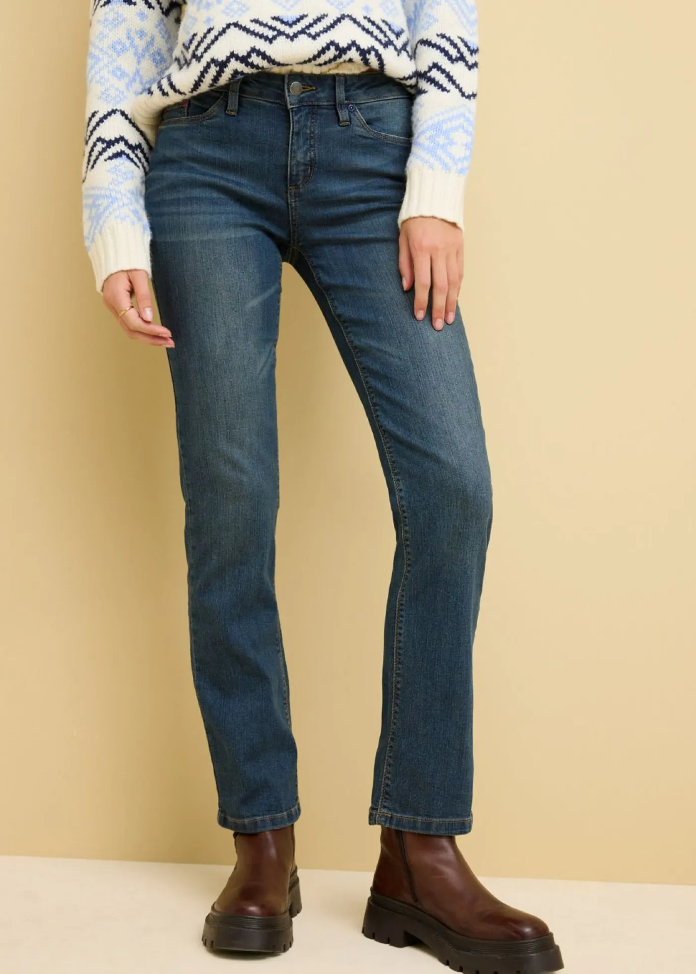 Best Vaqueros straight, mid waist, elásticos Mujer Vaqueros