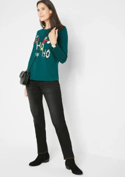 Outlet Vaqueros térmicos con talle medio, corte recto y cinturilla cómoda Mujer Ropa Térmica|Vaqueros