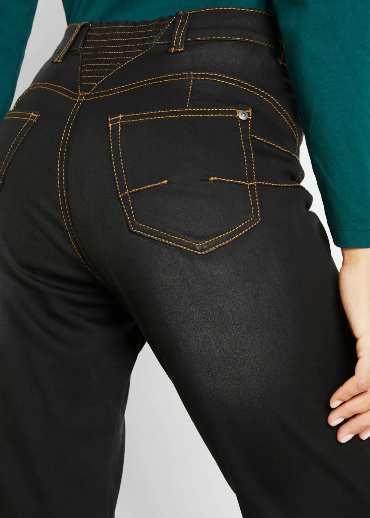Outlet Vaqueros térmicos con talle medio, corte recto y cinturilla cómoda Mujer Ropa Térmica|Vaqueros