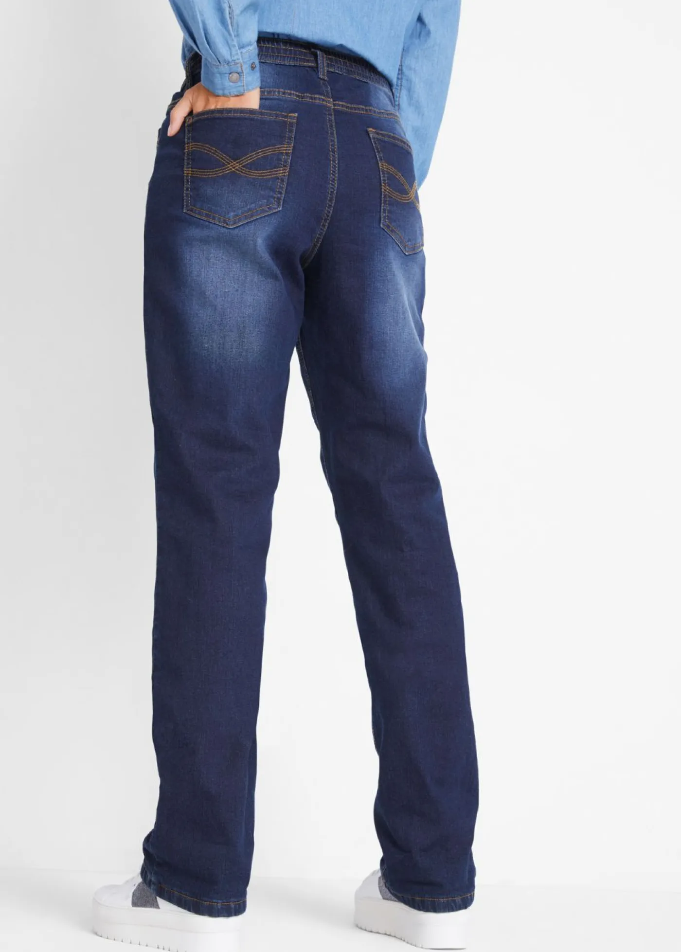 Clearance Vaqueros térmicos con talle medio y corte recto Mujer Vaqueros|Ropa Térmica