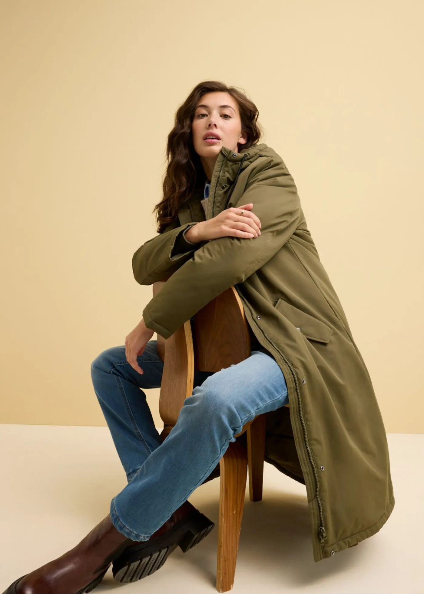Clearance Vaqueros térmicos con talle medio y corte recto Mujer Vaqueros|Ropa Térmica