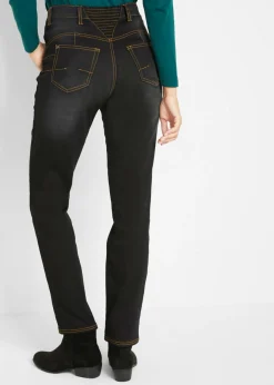 Online Vaqueros térmicos con talle medio, corte recto y cinturilla cómoda Mujer Ropa Térmica|Vaqueros