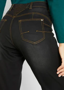 Online Vaqueros térmicos con talle medio, corte recto y cinturilla cómoda Mujer Ropa Térmica|Vaqueros