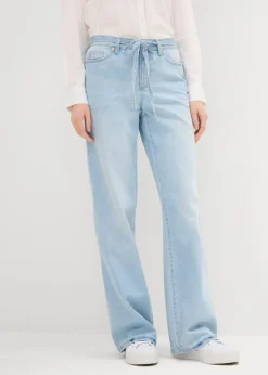 Clearance Vaqueros wide leg, mid waist, con cinturón Mujer Vaqueros