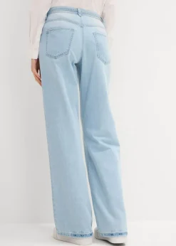 Clearance Vaqueros wide leg, mid waist, con cinturón Mujer Vaqueros