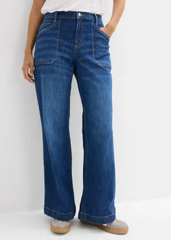 Hot Vaqueros wide leg, mid waist, con bolsillos Mujer Vaqueros