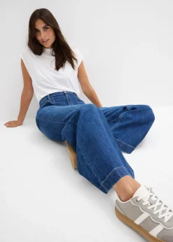 Hot Vaqueros wide leg, mid waist, con bolsillos Mujer Vaqueros