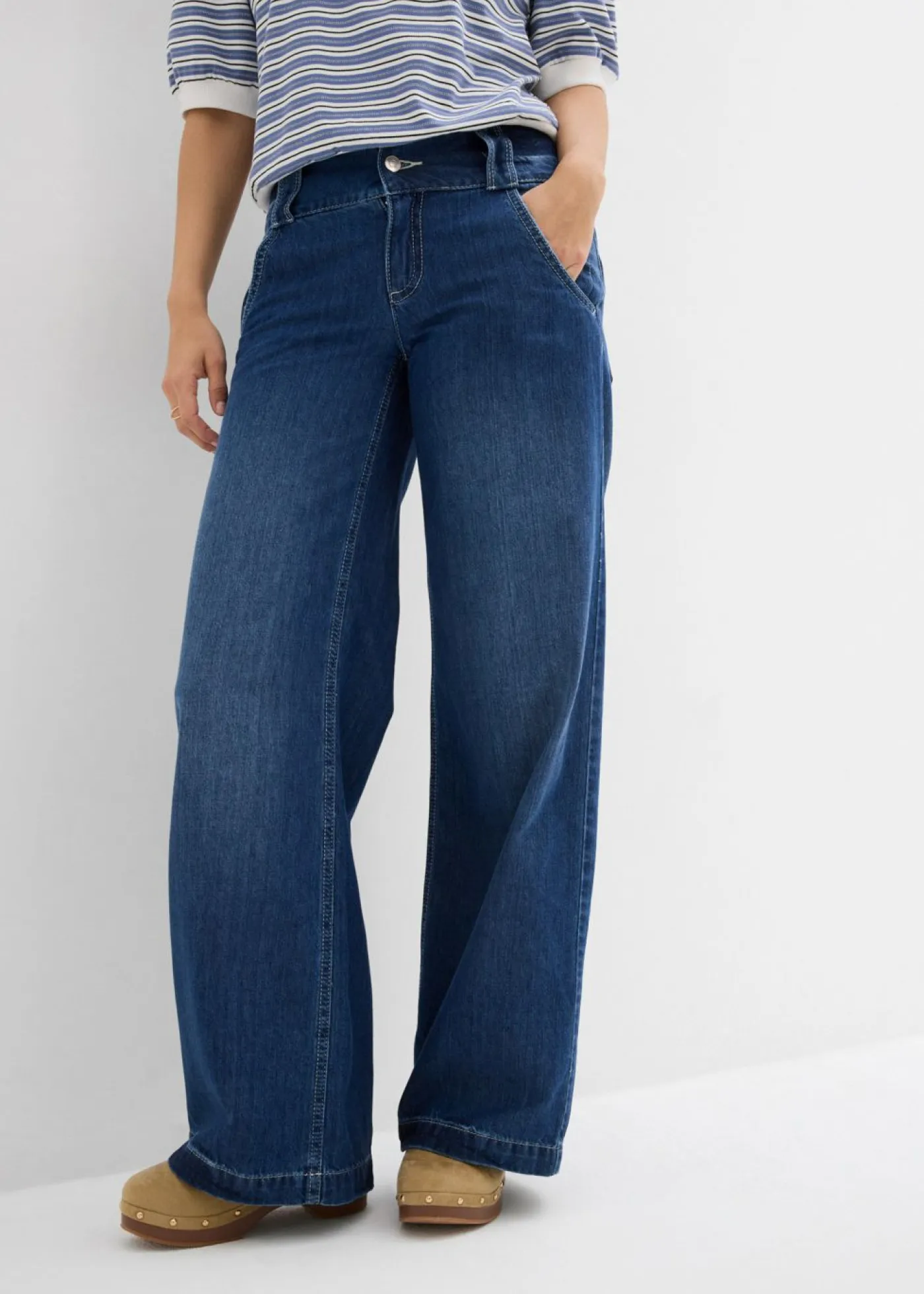 Hot Vaqueros wide-leg, high waist, súper suaves Mujer Vaqueros