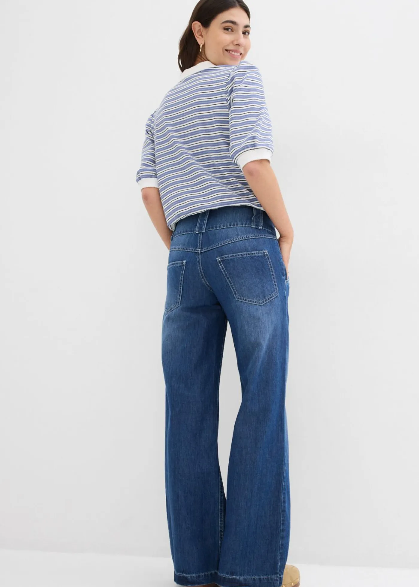 Hot Vaqueros wide-leg, high waist, súper suaves Mujer Vaqueros