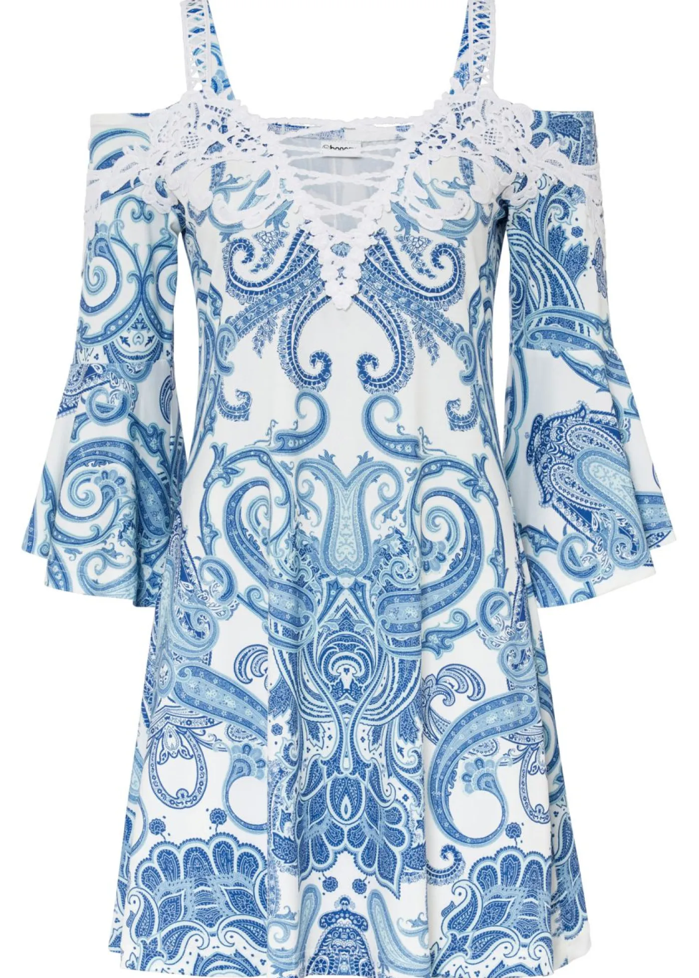Outlet Vestido acampanado con escote bañera Mujer Vestidos|Novedades