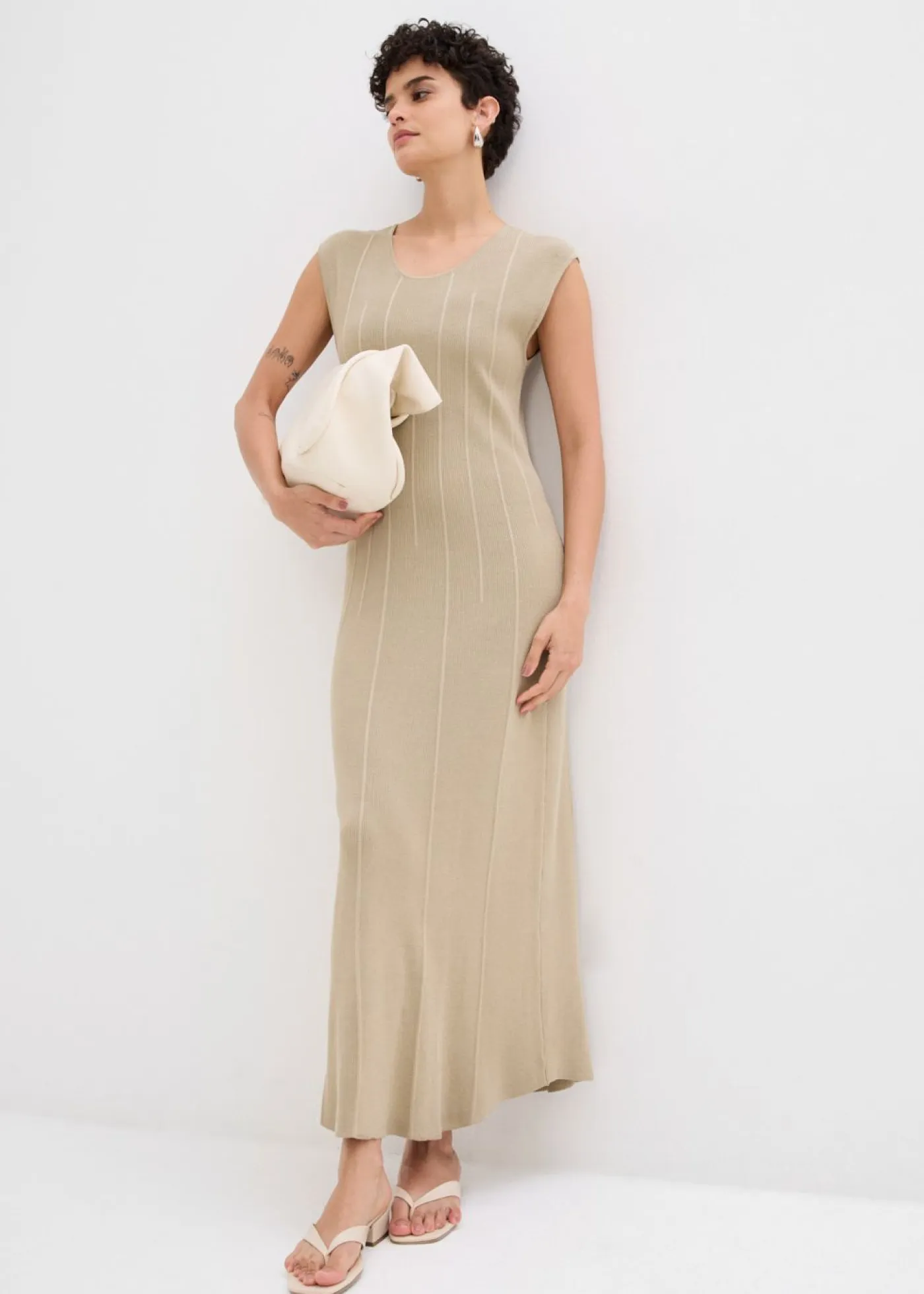 Clearance Vestido ajustado de punto de mezcla de viscosa Mujer Esenciales|Vestidos