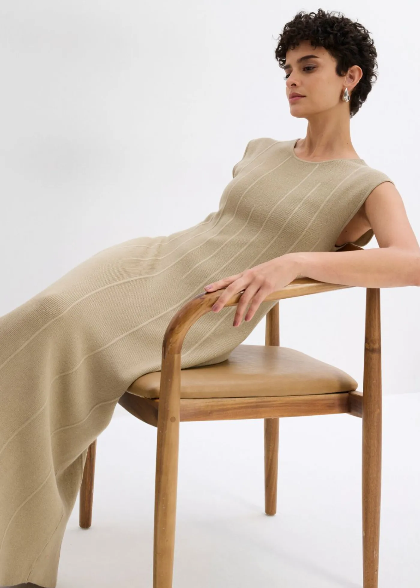 Clearance Vestido ajustado de punto de mezcla de viscosa Mujer Esenciales|Vestidos